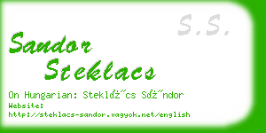 sandor steklacs business card